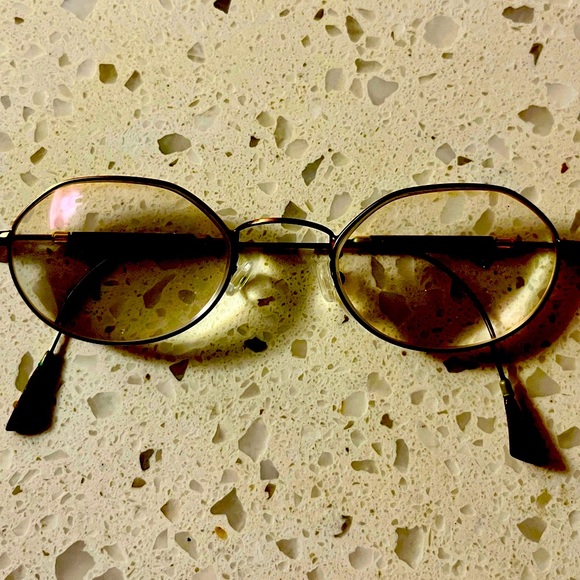 Mens Bob Mackie Ophthalmic Metal Eyeglass Frame Oval Hex Copper Brown 47-20-135 - Picture 1 of 8